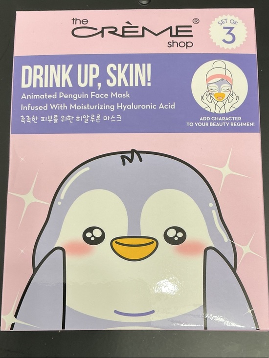 The Creme Shop Other - The Crème Shop Drink Up, Skin! Animated Penguin Face Mask NIB set of 3
